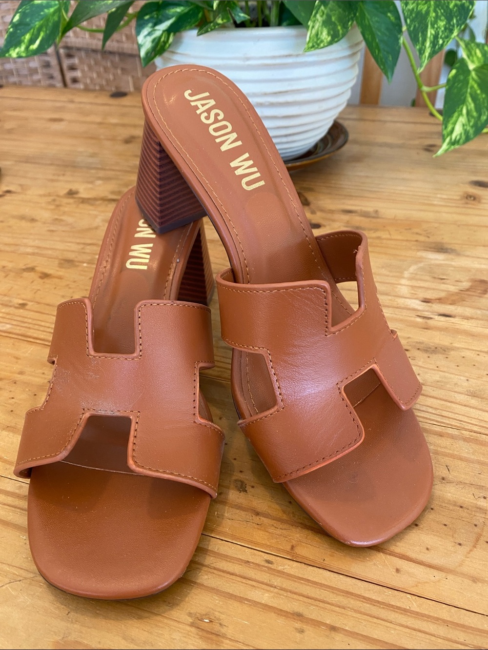 Jason Wu Brown Leather Slide Mules